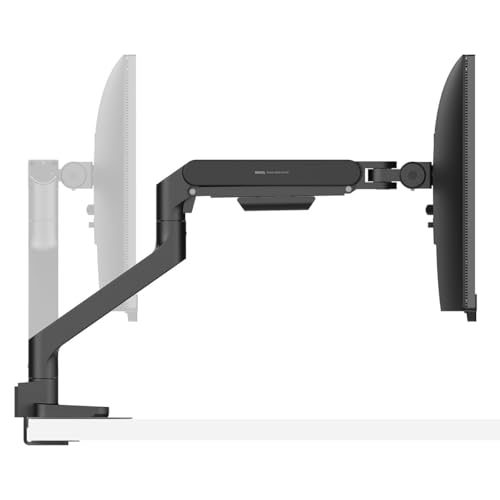 Image of BenQ Ergo Monitor Arm -Gas Spring Monitor Stand for Up to 45'' & 44lbs Screens, Heavy Duty, Quick Installation, No Sagging, Top Clamp and Grommet Base, Reinforcement Plate, VESA 75x75 &100x100mm