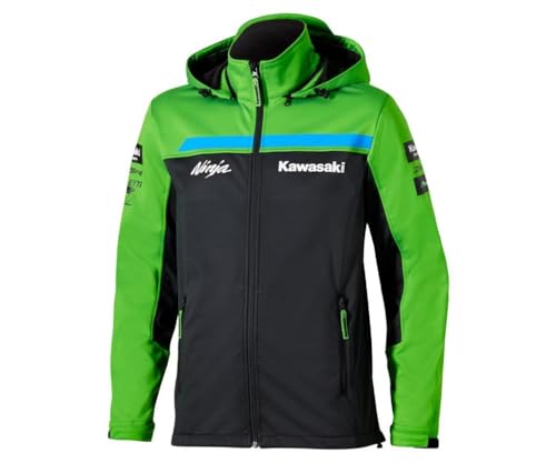 Kawasaki WSBK Team Replika Veste softshell pour homme, Noir/vert, M