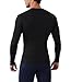 Queerier Men's Compression Shirt V Neck Long Sleeve Workout Shirts Athletic Gym Undershirts Active Sports Base Layer Tops/Black