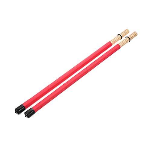 Par de baquetas para percusión con mango de bambú y cepillo miniatura 1