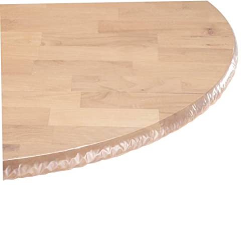 Nappe ajustée en vinyle imperméable et couverture de table ronde transparente élastique