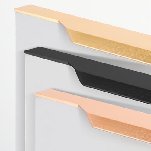 Tiradores de aluminio dorado para armarios de cocina y cajones de baño, paquete de 4 asas largas (80 cm), diseño moderno y elegante para un fácil agarre y actualización elegante