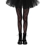 GUXIMIAR Girls Lace Fishnet Tights Toddler Sheer Patterned Stockings Halloween Tights Hollow Dance Pantyhose for Kids Black Bow 9-14 Years