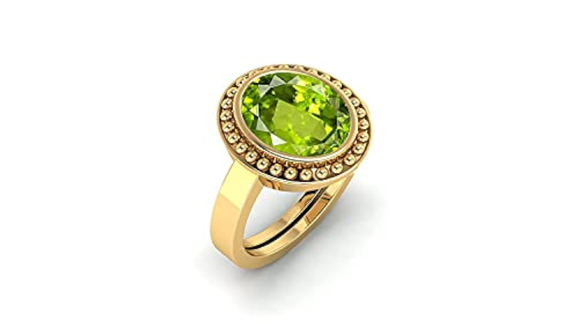 9.25 Ratti Natural Green Peridot Gemstone Adjustable Ring