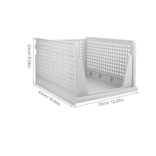 Panier de rangement tiroir empilable en ABS blanc pour placard et dressing