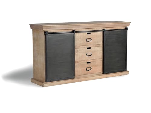 GC GINER & COLOMER Aparador Industrial Madera de Mango y Detalles Metal
