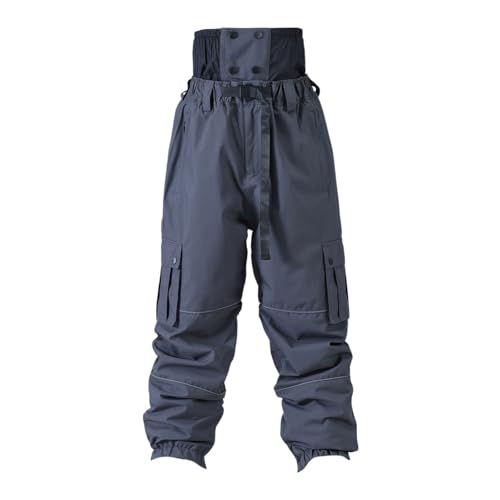 Pantalones de esquí para mujer, pantalones de nieve unisex, forrados, pantalones de snowboard, a prueba de viento, pantalones de esquí con tirantes, pantalones térmicos para hombre, pantalones cálidos - imagen 4