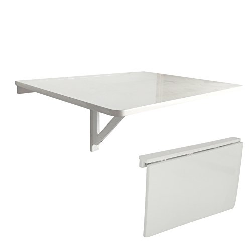 LiRen-Shop JinQi Mesa de pared con hoja de gota, simple y plegable, 75 x 60 cm, color blanco