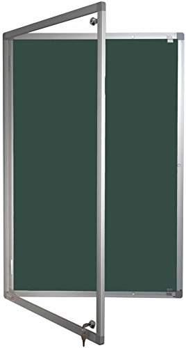 Tamperproof Noticeboard Aluminium Frame Corded Hessian Class 1 Fire Rated 1200x900mm, Bottle Green