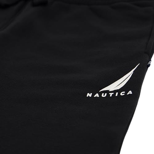 Nautica Boys' Pull-On Fleece Jogger Sweatpant, Drawstring Closure, J-Class True Black, 8