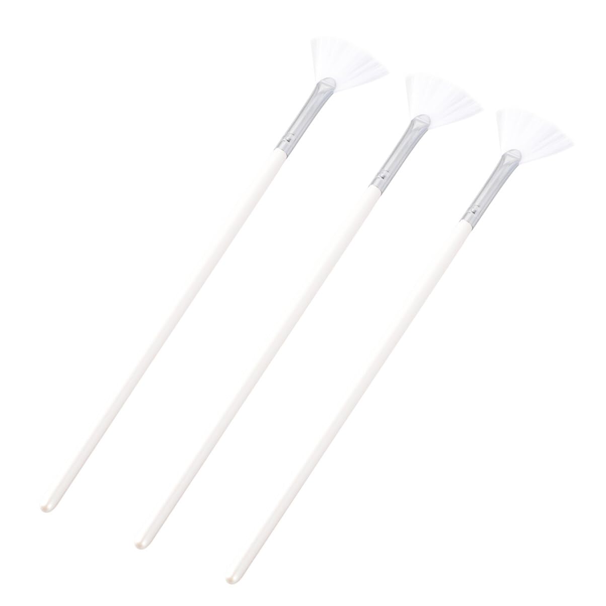 DOITOOL 3sets Professional Face Mask Diy Brush Face Mask Skin Care Applicator White Fan Shape Brush 3pcs*3