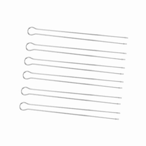 Brochetas DE Metal, Brochetas DE Acero Inoxidable 6pcs BBQ BBQ STACKS LARGO SEGRAS LARGAS DE SECULA DE BARRILLA BBQE PAR