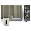 Emerson MWG1191SB Countertop Microwave Oven with 1100W Grill Function Sleek Mirrored Finish 10 Power Levels 6 Auto Menus Glass Turntable and Child Safe Lock 11 Cu Ft Stainless Steel