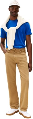 Tommy Hilfiger Herren T-Shirt Kurzarm Seasonal Solid Tee mit Rundhalsausschnitt, Blau (Vibrant Indigo), S – Ansicht 5