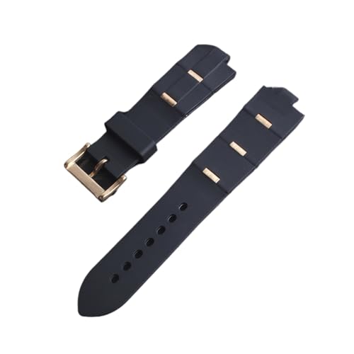 Bracelet de montre homme 22x8mm noir en silicone de remplacement pour montre sport Diagono