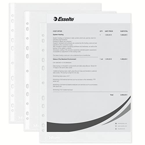 Esselte Envelopes A L Copy Safe De Luxe, Transparent, 22 X 30 Cm Format Document Holder Folio In Pp 50 Envelopes Pp Antiriflesso Transparent - View #6