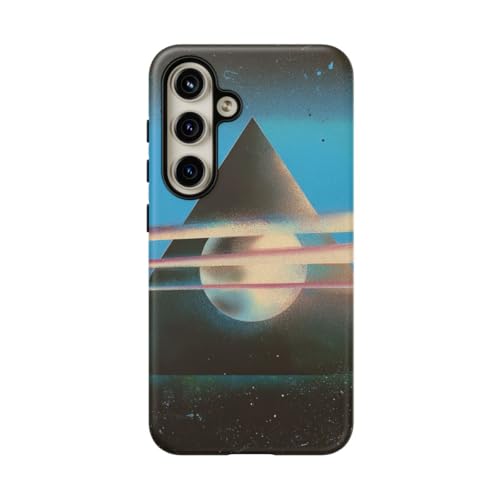 Coque Samsung S24 rigide mate noire Surreal Pyramide géométrique protection antichoc