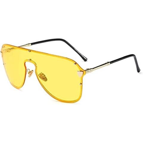 NIUASH Polarized Sunglasses Oversized Pilot Sunglasses Ladies Mirror Silver Sun Glasses Men Hispter Luxury Cool Reflective Sunglasses One-C5_yellow Cover