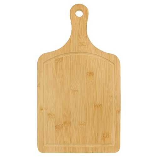 Tabla de bambú con mango y surco para jugos 13.5" x 7" miniatura 2