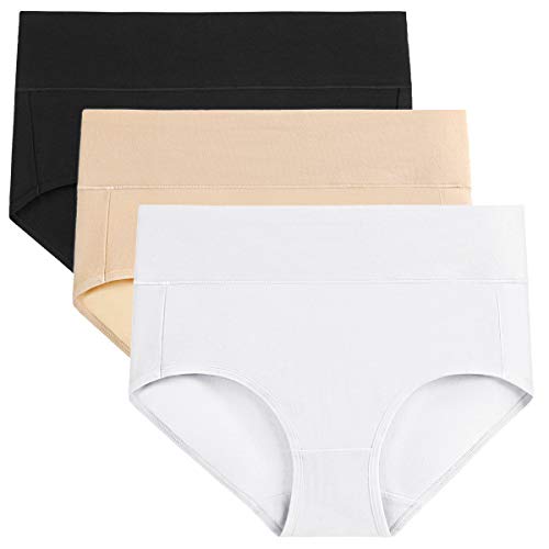 Image of wirarpa Women's Modal Underwear Soft High Waist Briefs Ladies Panties 4 Pack (Regular & Plus Size)