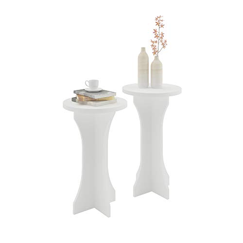 Conjunto Mesas De Apoio 2 Peças Luck Branco 003315 Artely