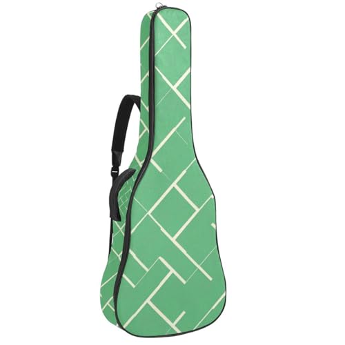 Étui guitare acoustique 40/41 pouces imperméable et rembourré à motif géométrique vert