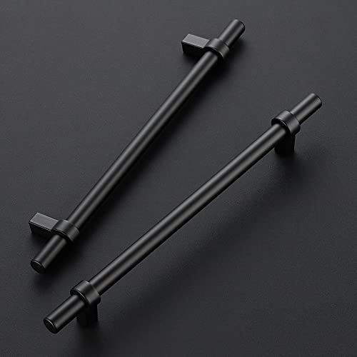 Image of Ravinte 30 Pack 10 Inch Cabinet Pulls Matte Black Kitchen Cabinet Hardware Cupboard Handles with Square Base 10 inch Length,7.5 inch Hole Center