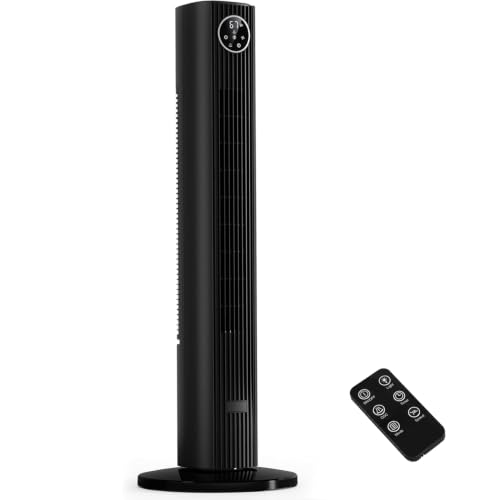 Image of Antarctic Star 85 Oscillating Tower Fan, 36 inch Electric Standing Cooling Floor Fan, 23ft /s High Velocity, 3 Speeds 2 Modes, 12H Timer for Bedroom Home Office, Black