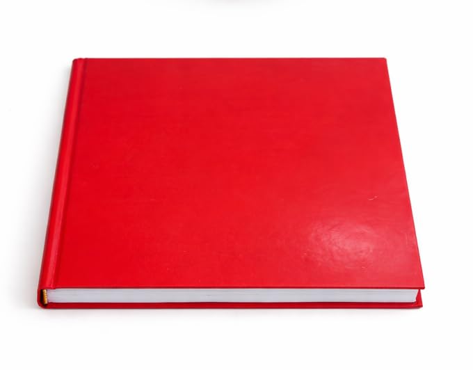 Image of KOMASH Yellow Pages Hard Cover Notebook - Premium Red Cover Diary with Plain Yellow Pages | Journal for Manifestation, Affirmations, Writing, Business Notes & Personal Diary | Compact Notebook
