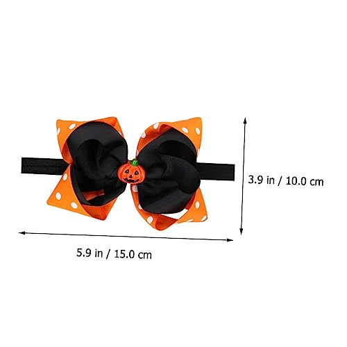 Kisangel 2pcs Halloween Headbands Elastic Hairbands Soft Comfortable Headdress for Newborn with Festive Bow Design2