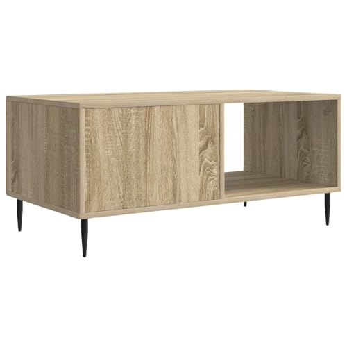 Table basse chêne Sonoma au design industriel moderne vintage 90 cm - 8