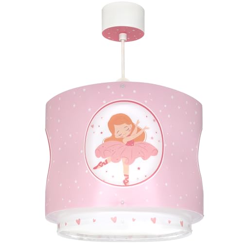 Dalber Lustre Chambre Lampe Suspension Enfand ballerine, 60912, E27, Rose