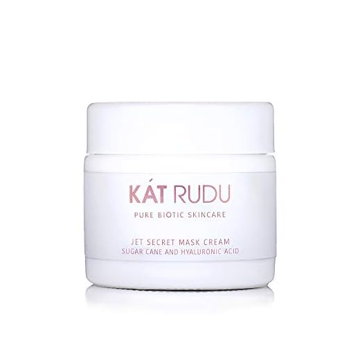 Kat Rudu Jet Secret Mask Cream, Hydrating Face Moisturizer with Hyaluronic Acid and Vitamin C, Collagen Boosting, For Acne Prone, Oily Skin, Vegan, Cruelty Free, 2 fl oz