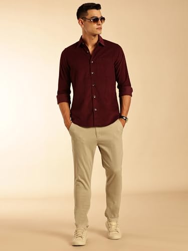 Image of Thomas Scott Men's Cotton Slim Fit Premium Corduroy Casual Shirt