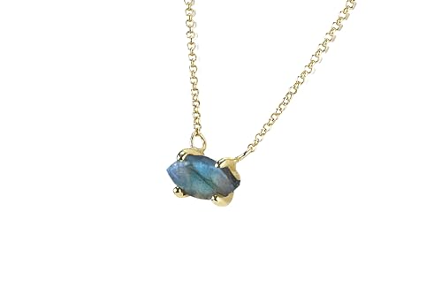 Collier Labradorite marquise et or : le cadeau idéal et personnalisable