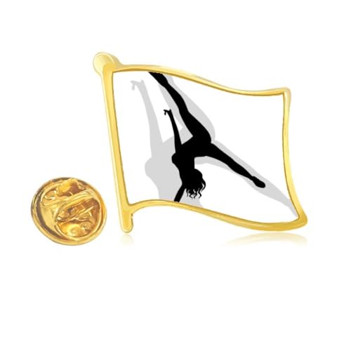 Pin's cadeau danse Hot Woman drapeau en métal doré original