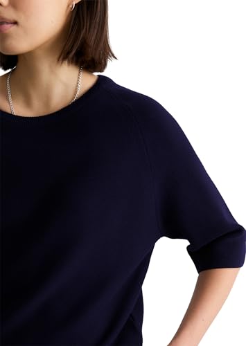 Marc OߴPolo Denim Damen Pullover mit Rundhalsausschnitt Relaxed Fit, Blau (Blue Depths), S – Ansicht 2