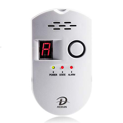 D MODUN Gas Alarm LPG|Natural Gas|City Coal Gas Leak Detector 3-Pin Gas Monitor with Sound Alarm and LED Digital Display Methane Propane Butane Combustible Gas Alarms for Kitchen RV Garage Hospital