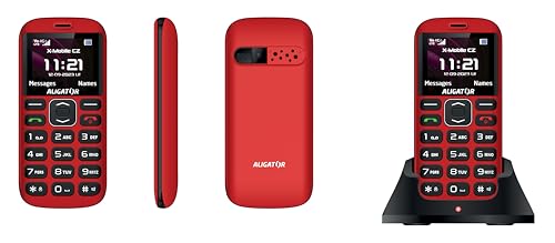 ALIGATOR AZA720RB 4G/LTE Seniormobil med SOS-funktion, Röd-Svart