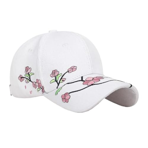 Gorra de béisbol con ala curva de diseño minimalista y cierre trasero ajustable en blanco