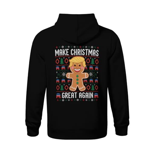 Kids Funny Xmas Make Christmas Great Again Ugly Sweater Design Boys Girls Lightweight Kangaroo Pocket Fleece Hoodies3