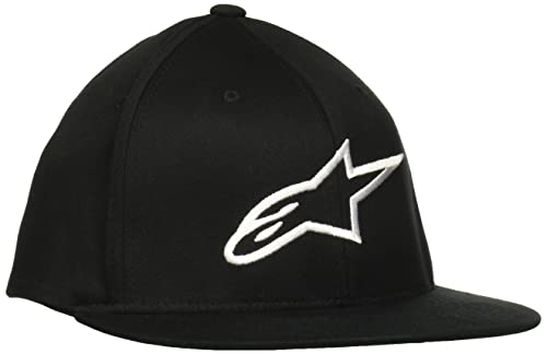 Alpinestars Men's Ageless Flatbill Hat, Black/White, Small/Medium