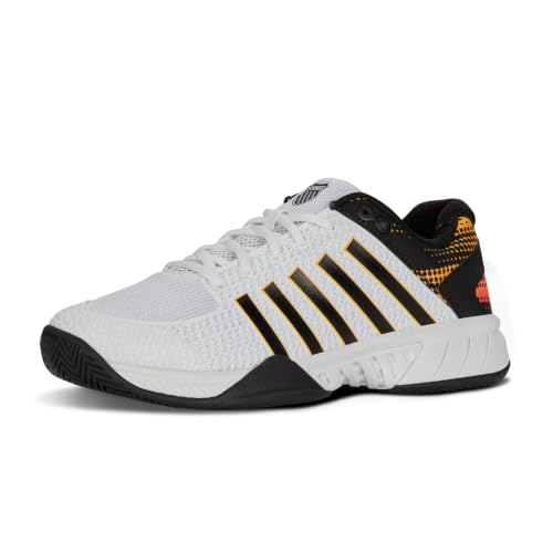K-Swiss Mens Express Light Pickleball Shoes Lightweight Breathable Court Shoe Stable Support Durable Toe Protection White/Daffodil 14 W
