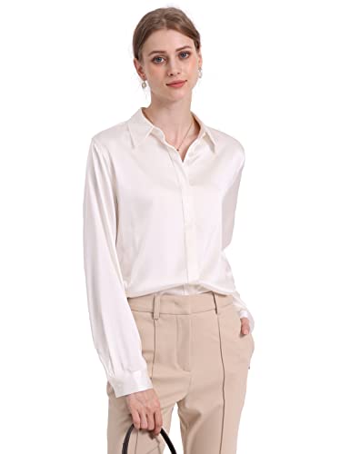 【SAQUI】vichy big sleeve blouse 36 ACECOZY Premium Nature Silk Shirt for Women Long Sleeves