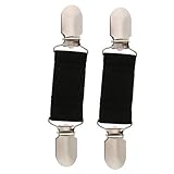 Material: Gurtband, Metall Fenteer 1 Paar Damen Pullover Clip Ärmelhalter Clips Pullover Strickjacke Klammer Metalllcips Kleidung Schmuck - Schwarz