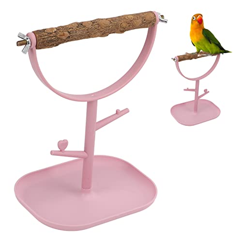 Image of Bird Stand Tabletop, Parrots Training Stand Wood Birds Playstand Bird Play Stand Cockatiel Playground Wood Perch Gym Playpen Ladder for Small Medium Parrots, Conures, Parakeets, Finch