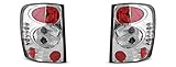 Rear Lights VR-1804 Tail Light Assembly Tail Lamp 1 Pair Driver And Passenger Side Complete Set Chrome compatible with Chrysler Jeep Grand Cherokee Wj 1999 2000 2001 2002 2003 2004 2005