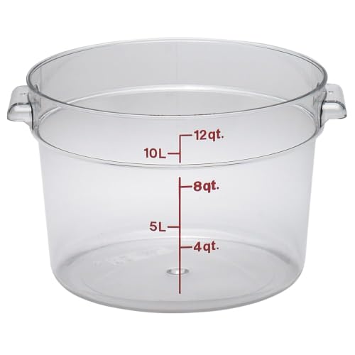Image of Cambro Food Storage Container (6 Pack) - Round Series - 12 QT (Quart) - Commercial Grade for Food Prep (Clear)