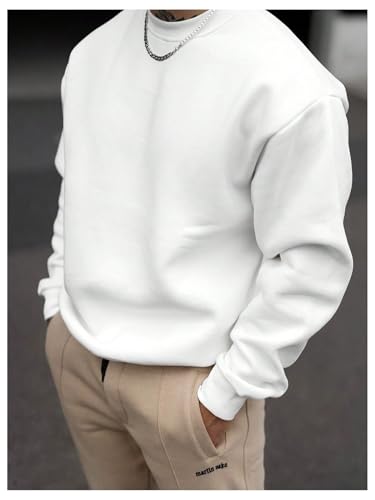 SOLY HUX Men's Crewneck Sweatshirt Drop Shoulder Long Sleeve Basic Pullover Tops Fall Clothes3