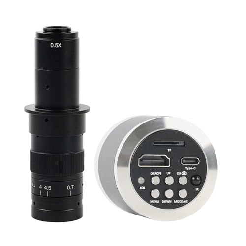 Microscopio 4K HDMI de 48MP con lente 180X y luz LED regulable integrada
